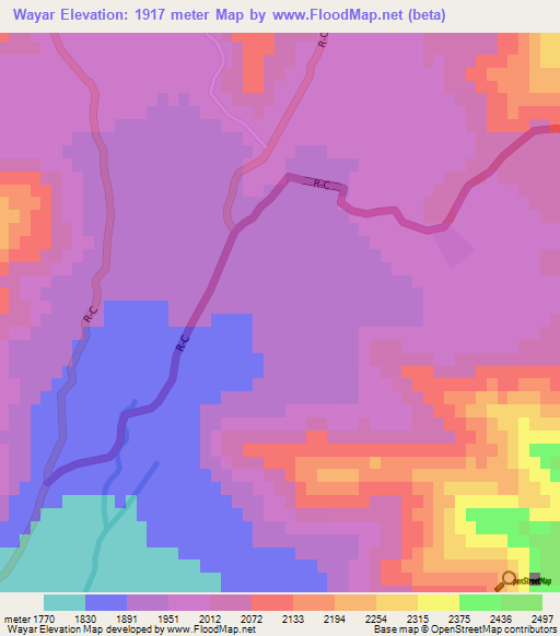Wayar,Afghanistan Elevation Map