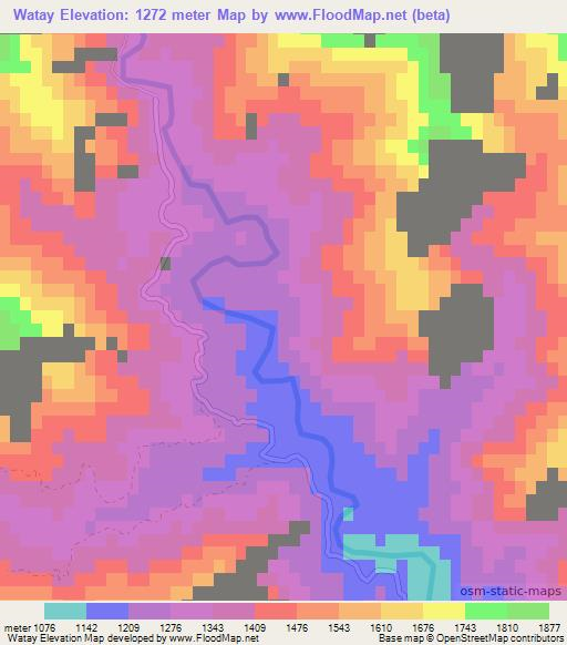 Watay,Afghanistan Elevation Map