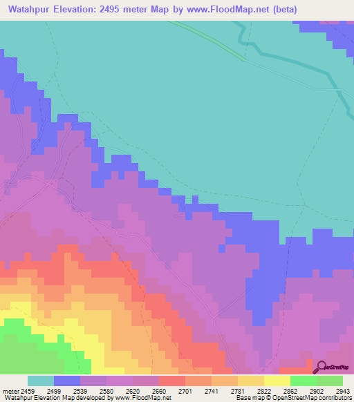 Watahpur,Afghanistan Elevation Map