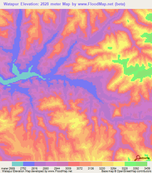 Watapur,Afghanistan Elevation Map