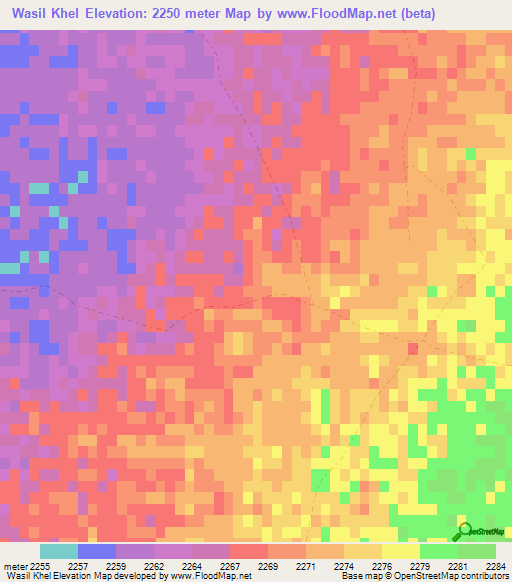 Wasil Khel,Afghanistan Elevation Map
