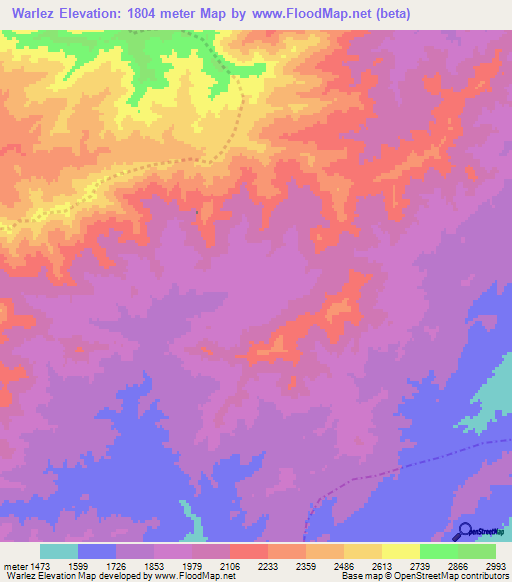 Warlez,Afghanistan Elevation Map