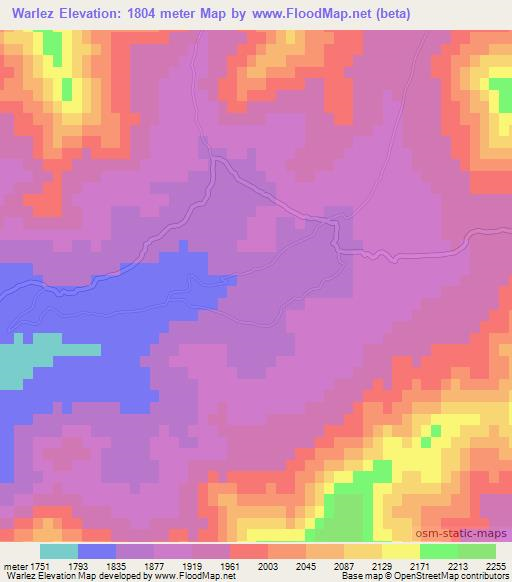 Warlez,Afghanistan Elevation Map