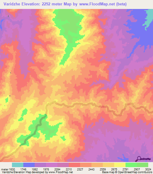 Varidzhe,Afghanistan Elevation Map