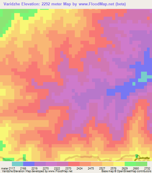 Varidzhe,Afghanistan Elevation Map
