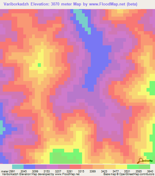 Variborkadzh,Afghanistan Elevation Map