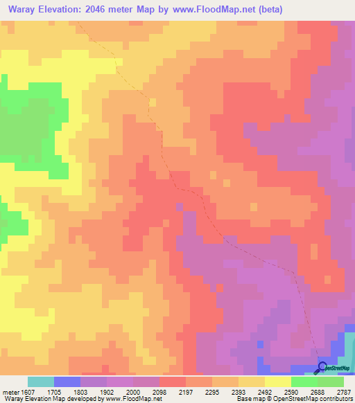 Waray,Afghanistan Elevation Map
