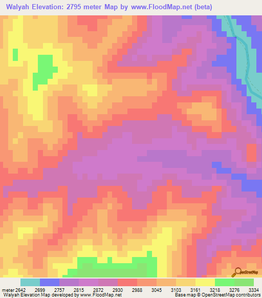 Walyah,Afghanistan Elevation Map