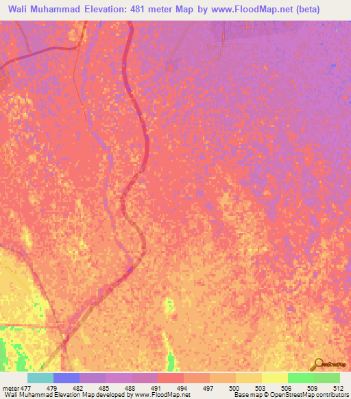 Wali Muhammad,Afghanistan Elevation Map