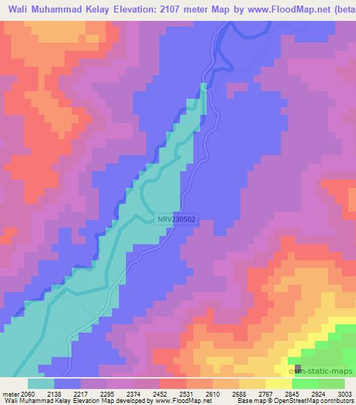 Wali Muhammad Kelay,Afghanistan Elevation Map