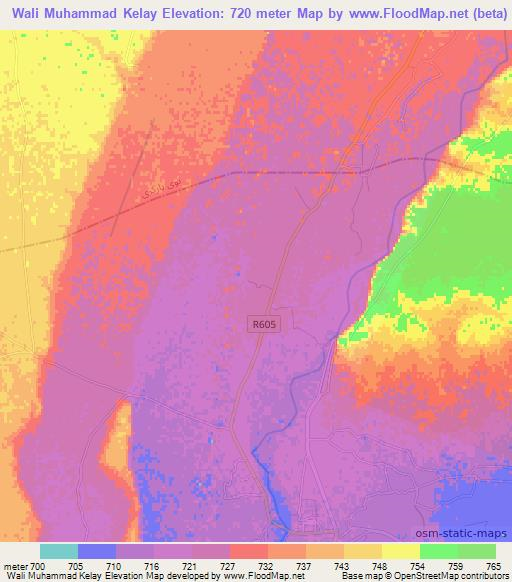 Wali Muhammad Kelay,Afghanistan Elevation Map