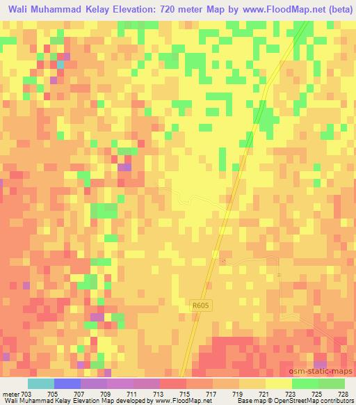 Wali Muhammad Kelay,Afghanistan Elevation Map