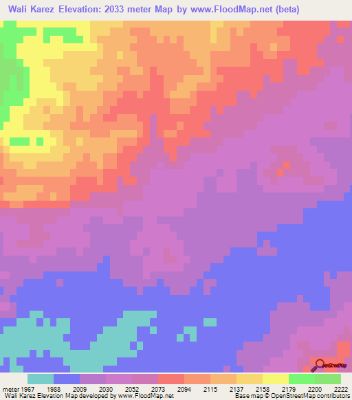 Wali Karez,Afghanistan Elevation Map