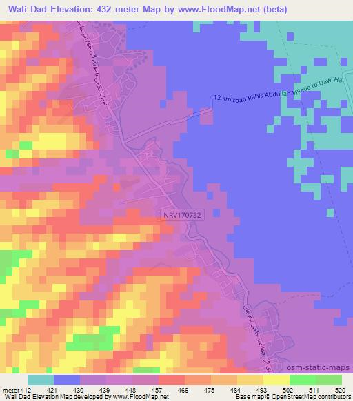 Wali Dad,Afghanistan Elevation Map
