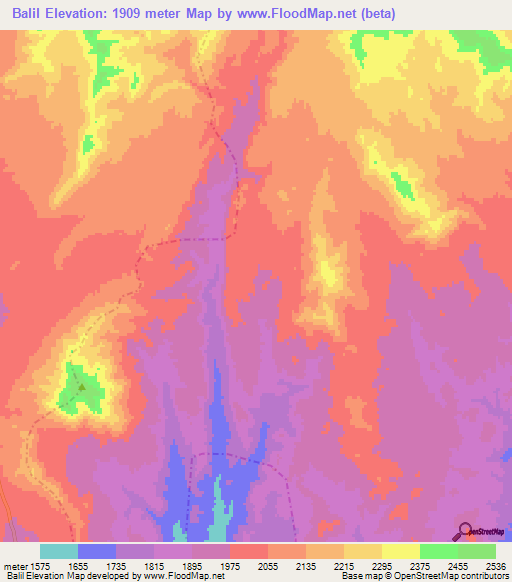 Balil,Afghanistan Elevation Map