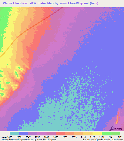 Walay,Afghanistan Elevation Map