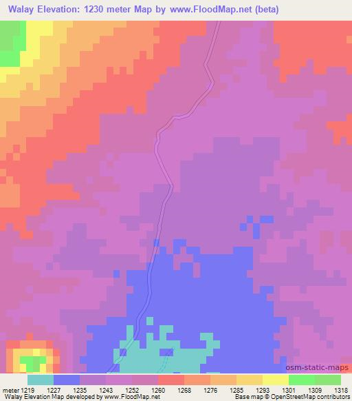 Walay,Afghanistan Elevation Map