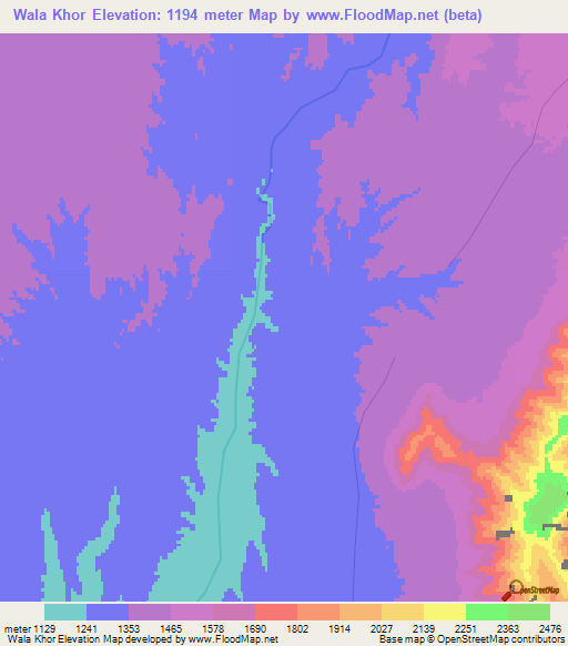 Wala Khor,Afghanistan Elevation Map
