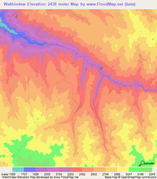 Wakhindew,Afghanistan Elevation Map