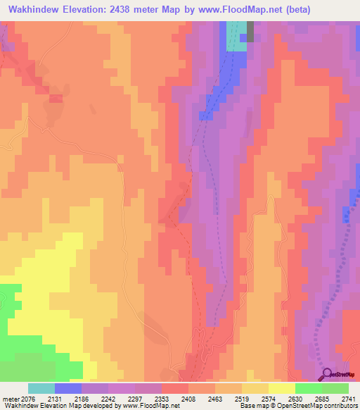 Wakhindew,Afghanistan Elevation Map