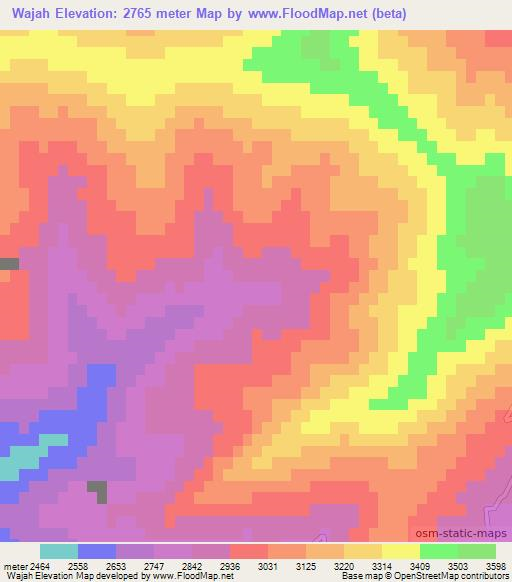 Wajah,Afghanistan Elevation Map