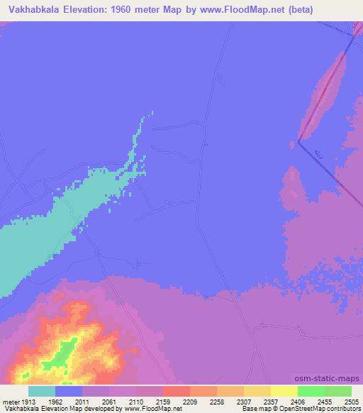 Vakhabkala,Afghanistan Elevation Map