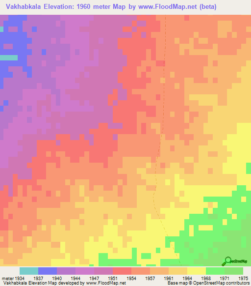 Vakhabkala,Afghanistan Elevation Map