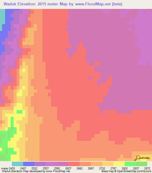 Waduk,Afghanistan Elevation Map