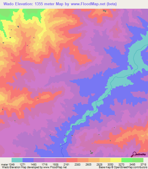 Wado,Afghanistan Elevation Map
