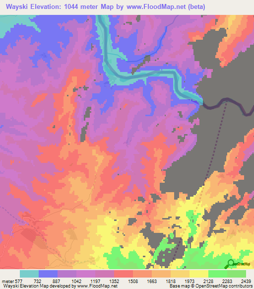 Wayski,Afghanistan Elevation Map