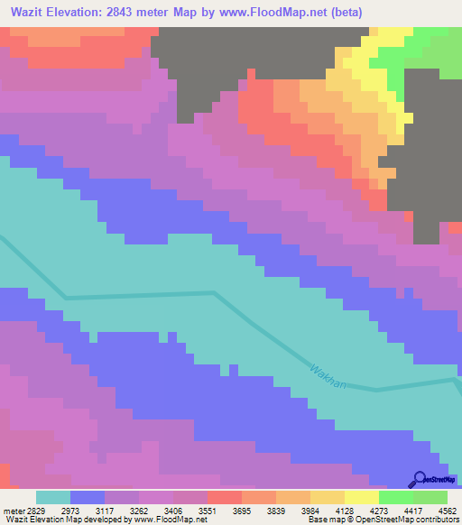 Wazit,Afghanistan Elevation Map