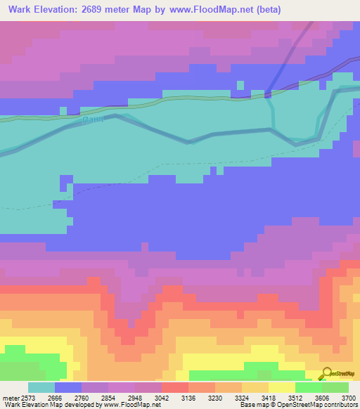 Wark,Afghanistan Elevation Map