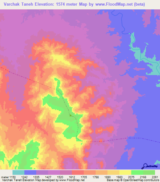 Varchak Taneh,Afghanistan Elevation Map