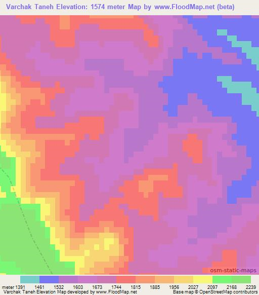Varchak Taneh,Afghanistan Elevation Map
