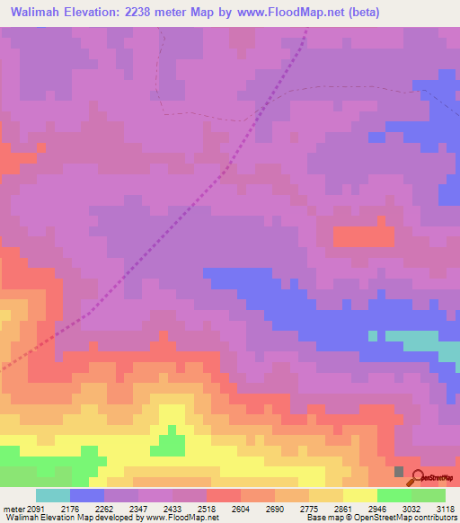 Walimah,Afghanistan Elevation Map