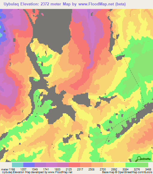 Uybulaq,Afghanistan Elevation Map