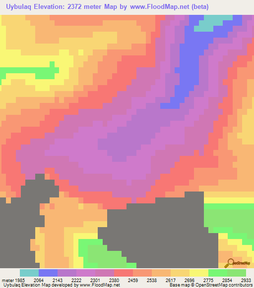Uybulaq,Afghanistan Elevation Map