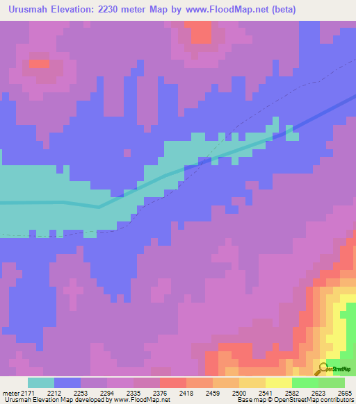 Urusmah,Afghanistan Elevation Map
