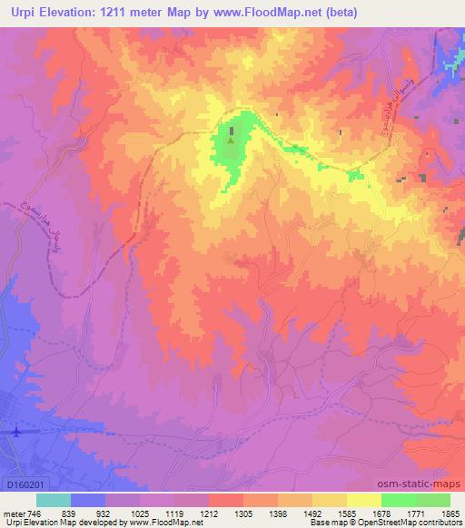 Urpi,Afghanistan Elevation Map
