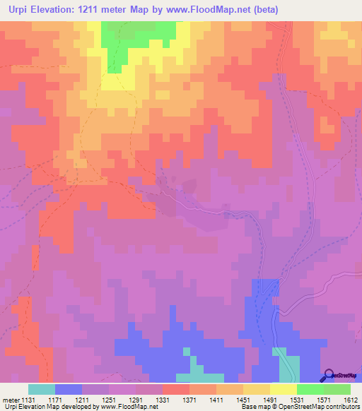Urpi,Afghanistan Elevation Map