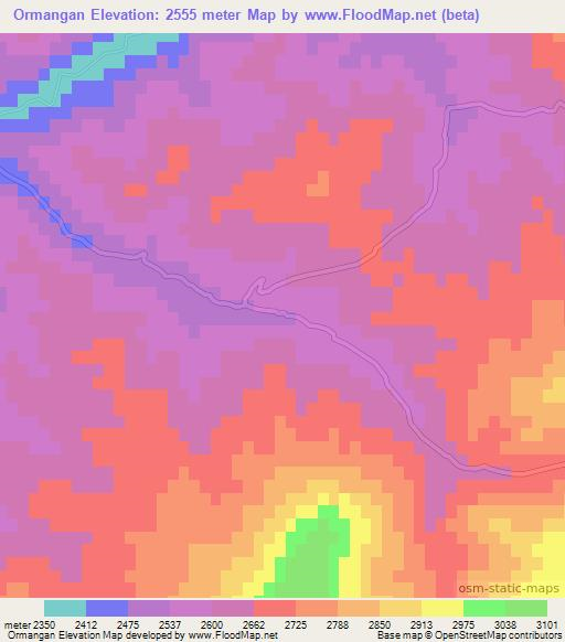 Ormangan,Afghanistan Elevation Map