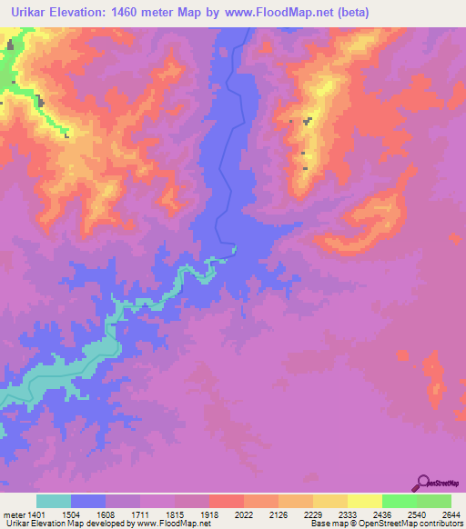 Urikar,Afghanistan Elevation Map