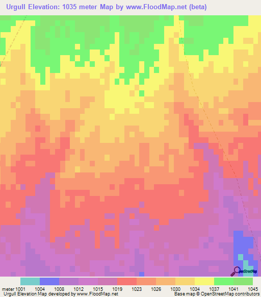 UrgulI,Afghanistan Elevation Map