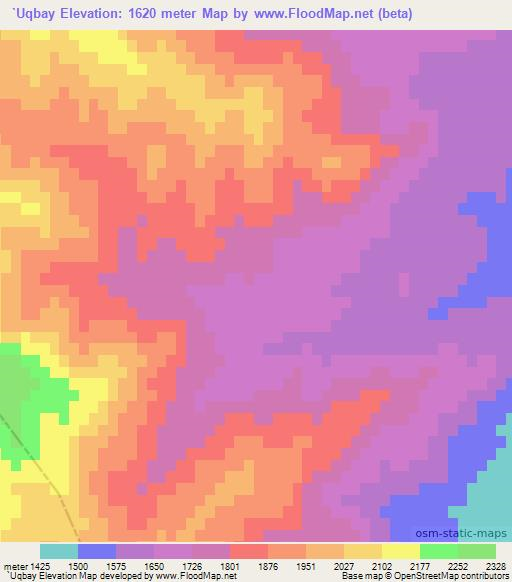`Uqbay,Afghanistan Elevation Map