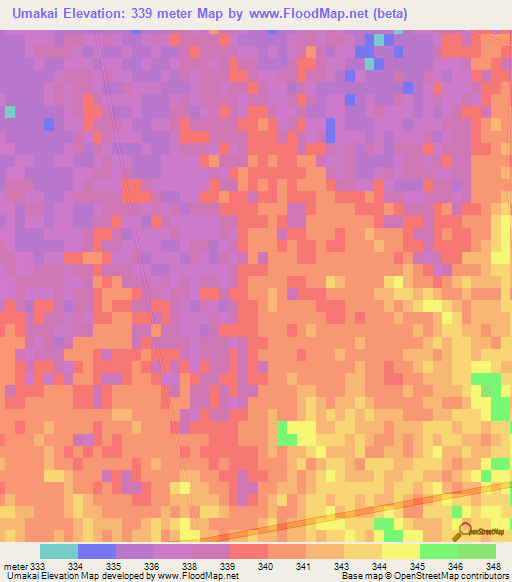 Umakai,Afghanistan Elevation Map
