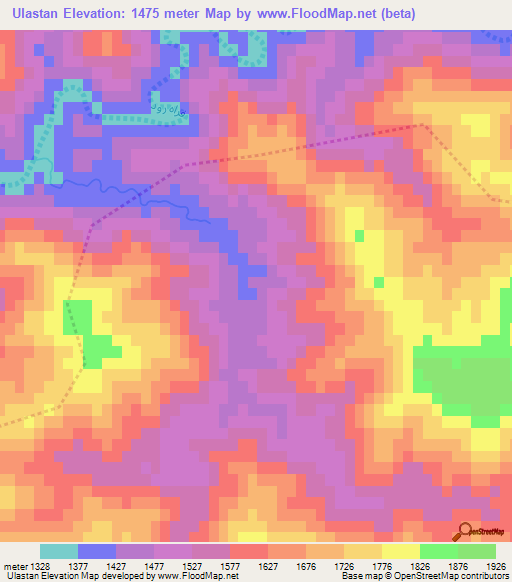 Ulastan,Afghanistan Elevation Map