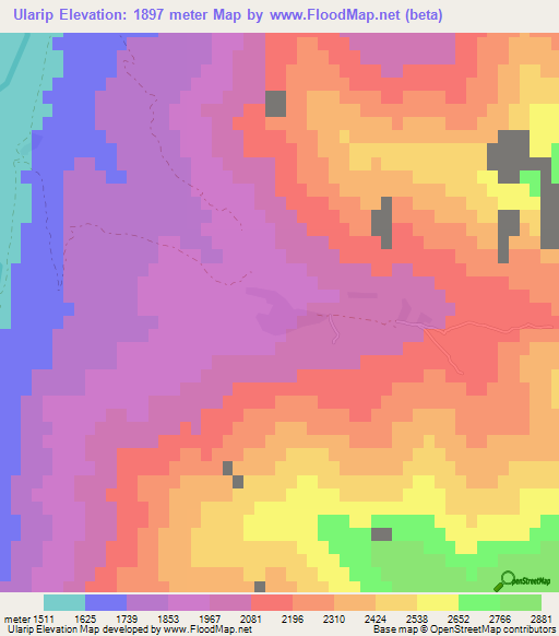 Ularip,Afghanistan Elevation Map