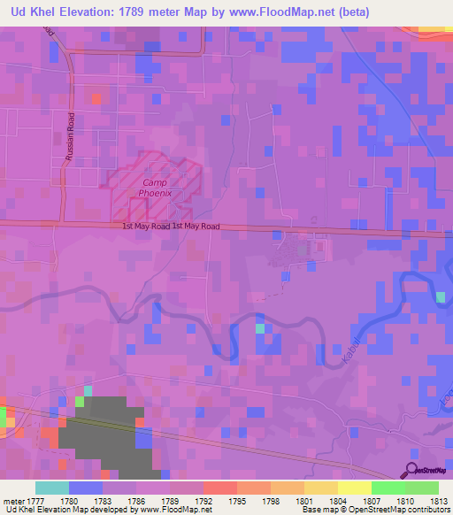 Ud Khel,Afghanistan Elevation Map