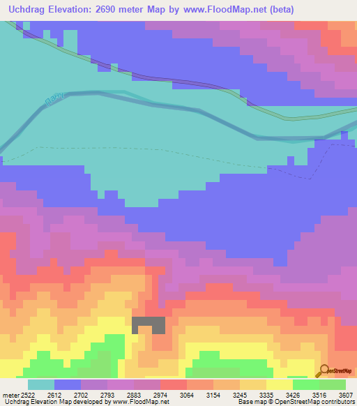 Uchdrag,Afghanistan Elevation Map