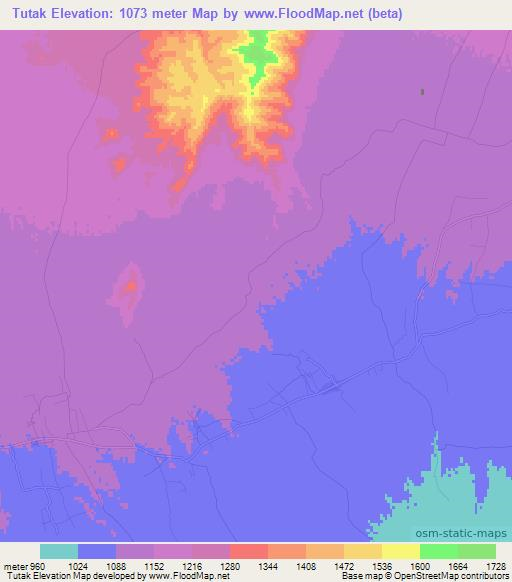 Tutak,Afghanistan Elevation Map